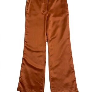 Jason Wu Satin Wide-Leg Pants in Rust